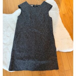 Auth Marni Wool blend Gray Melange Sleeveless Tweed Oversized Shift Dress EU 38